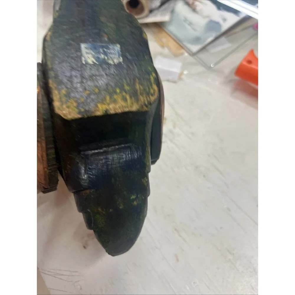 Unique wood and metal carved duck